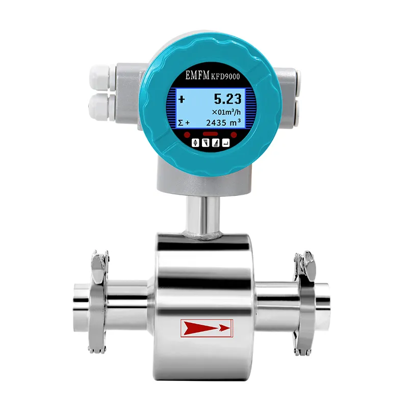 sanitary clamp electromagnetic flow meter for magnetic water flow meter